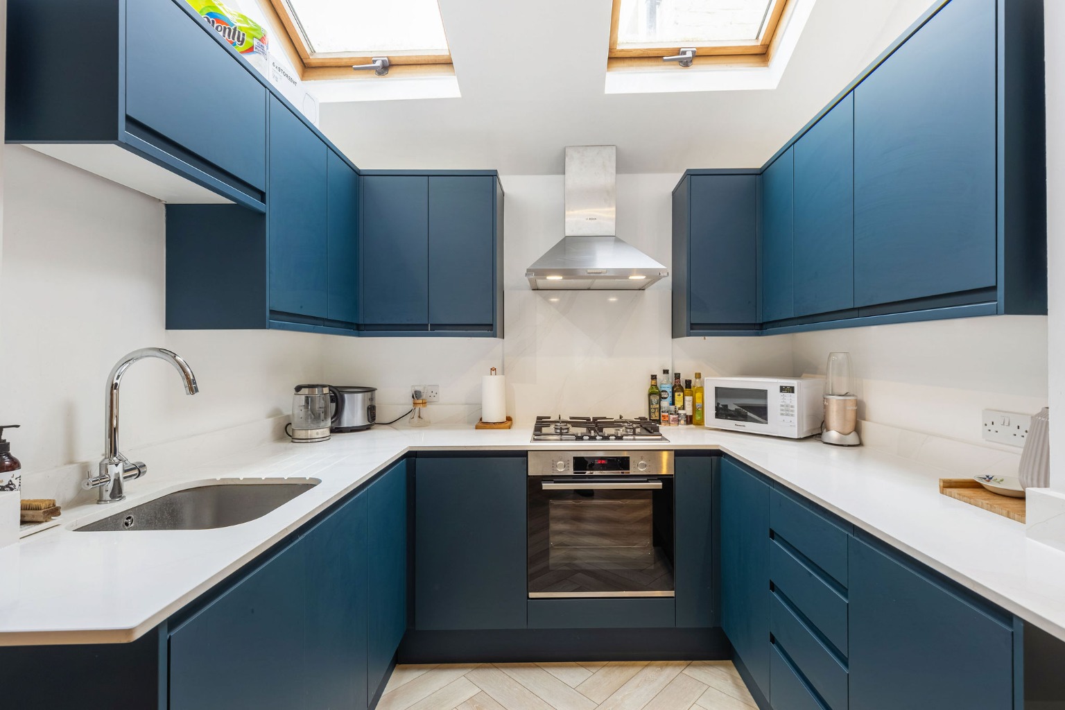 Blue cottage kitchen